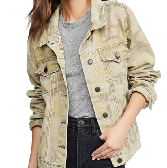 oneteaspoon Jackets & Blazers - ONETEASPOON Womens Jacket Camo Camouflage Leopard Print Rock 'n Roll Medium